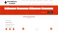 Desktop Screenshot of imobiliariaarapua.com.br